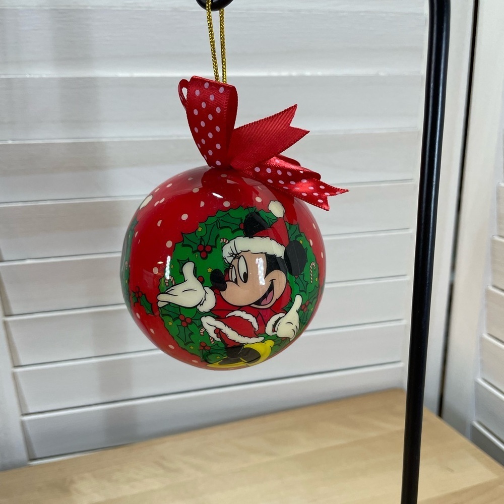 Disney Minnie Mouse Enesco Retired Festive Ornament - Red and Green